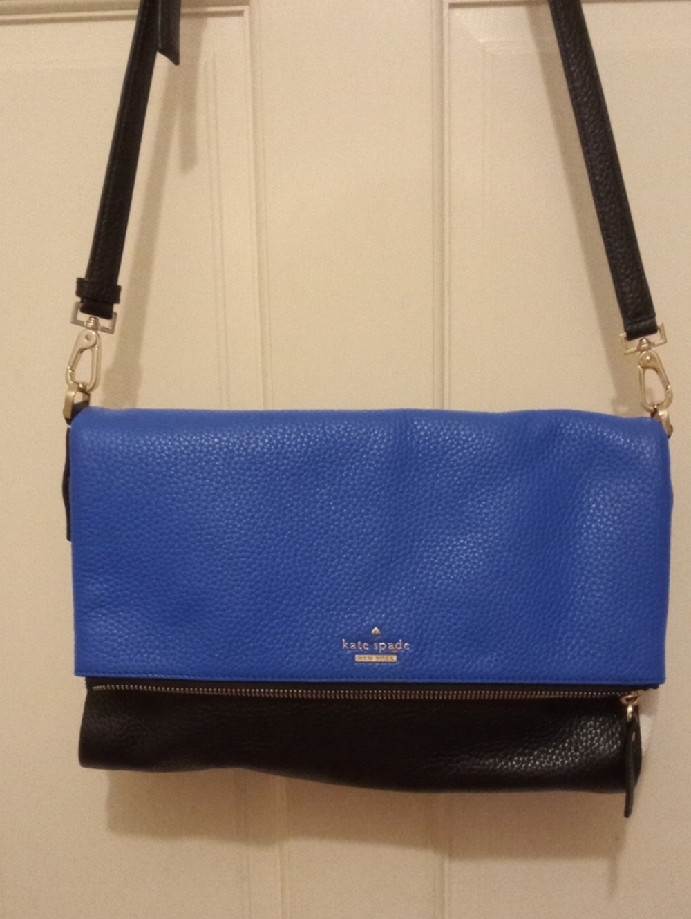 Kate Spade Vintage leather  Color block Blue White Black Crossbody
